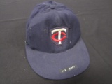 Jim Perry Twins signed game worn hat FSG COA
