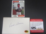 Dick Bosman Signed Index Card CAS Coa