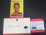 John Goryl Signed Index Card CAS Coa