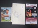 Bob Rodgers Signed Index Card JSA Coa