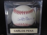Carlos Pena Signed Baseball JSA COA