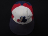 Andre Dawson Expos autogame worn hat FSG COA