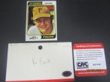 Ken Brett Signed Index Card Cas Coa