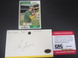 Pat Bourque Signed Index Card CAS Coa