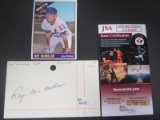 Roy McMillan Signed Index Card JSA Coa