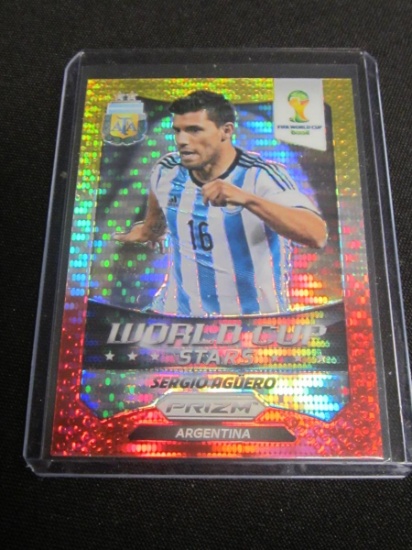 2014 PANINI PRIZM SERGIO AGUERO Y/R PULSAR PRIZM
