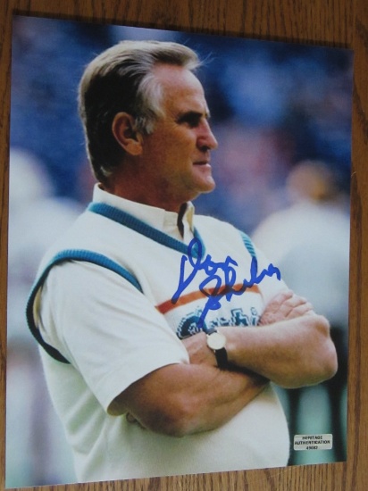 DON SHULA MIAMI DOLPHINS COACH AUTOGRAPHED 8X10 PHOTO HERITAGE CERTIFIED COA