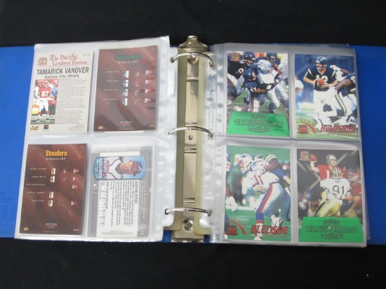 BINDER OF FOOTBALL BASEBALL CARDS WITH SOME JUMBO CARDS