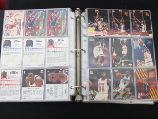 BINDER OF BASKETBALL CARDS VARIOUS YEARS AND BRANDS
