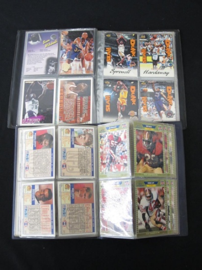TWO SMALL SPORTS CARD BINDERS W/ CARDS