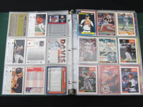 BINDER OF BALTIMORE ORIOLES BASEBALL CARDS VARIOUS YEARS BRANDS