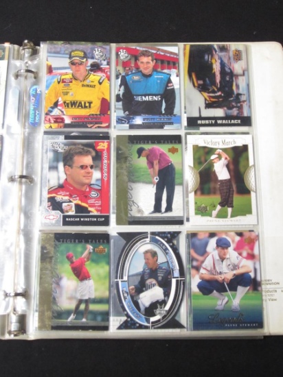 SMALL BINDER OF MIXED CARDS RACING GOLF