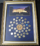 UNITED STATES OF AMERICA PRESIDENTIAL DOLLARS FRAMED PIECE