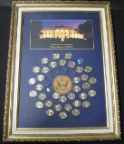 UNITED STATES OF AMERICA PRESIDENTIAL DOLLARS FRAMED PIECE
