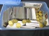 SPORTS CARD LOT WITH PINNACLE MINT COINS