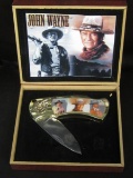 VERY NICE JOHN WAYNE COLLECTORS KNIFE W/ DISPLAY BOX