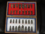 VINTAGE PEWTER CHESS BOARD GAME VERY NEAT MUST SEE