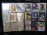 LARGE MIXED SPORTS CARD COLLECTION WITH JERSEYS & MORE IN BINDER