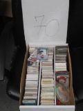 LARGE 3 ROW CARD BOX FILLED WITH SPORTS CARDS VARIOUS YEARS BRANDS