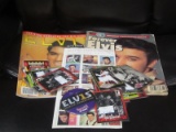 ELVIS PRESLEY COLLECTIBLES LOT MAGAZINES PINS PHOTOS STAMPS
