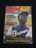 VINTAGE BASEBALL DIGEST APRIL 1974 HANK AARON THE CHASE RESUMES