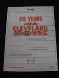 VINTAGE 20 YEARS WITH THE CLEVELAND BROWNS SOUVENIR EDITION