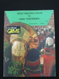 VINTAGE WEST VIRGINIA STATE VS OHIO NORTHERN FOOTBALL PROGRAM OCT 1975