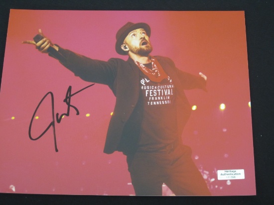 JUSTIN TIMBERLAKE SIGNED AUTOGRAPHED PHOTO WITH HERITAGE CERTIFICATE OF AUTHENTICITY