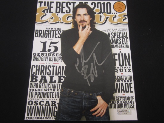 CHRISTIAN BALE SIGNED AUTOGRAPHED PHOTO WITH HERITAGE CERTIFICATE OF AUTHENTICITY