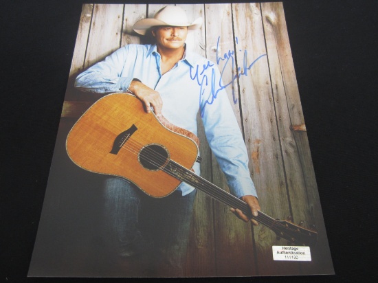 ALAN JACKSON SIGNED AUTOGRAPHED PHOTO WITH HERITAGE CERTIFICATE OF AUTHENTICATION