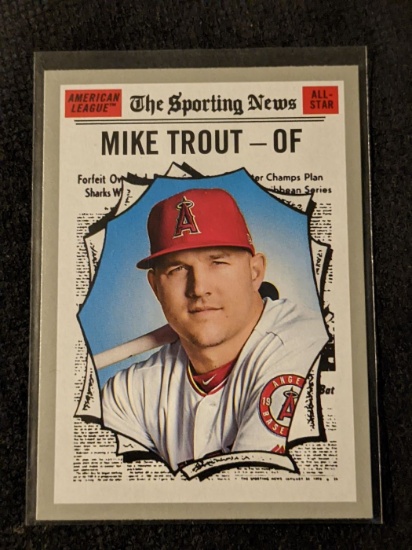 2019 Topps Heritage Sporting News Mike Trout Card #357 Angels Sports