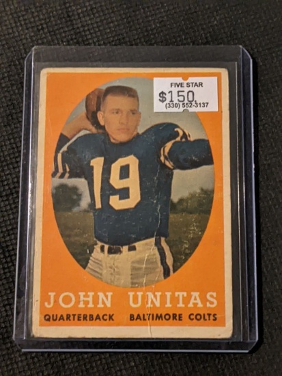 1958 Topps #22 Johnny Unitas Colts Football Card 2nd year