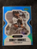 166/399 SP 2007 Finest Refractors Blue Marlins Baseball Card #13 Hanley Ramirez