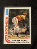 1982 Topps #5 1981 Nolan Ryan Pitches 5th Career No-Hitter Houston Astros