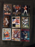 X 9 card John Elway bulk lot, includes; 1990's, 1980's, acetate insert, etc, See pictures