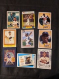 X 9 card Hank Aaron  bulk lot, includes; 1980's, 1990's, 2020's, etc See pictures