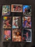 X  9 card Dennis Rodman bulk lot, includes; 1990's, Acetate EX insert, etc, See pictures