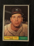 1961 Topps Milwaukee Braves Baseball Card #261 Charlie Lau