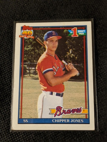 Topps 1991 Chipper Jones #1 Draft Pick Rookie Card Atlanta Braves #333 MLB