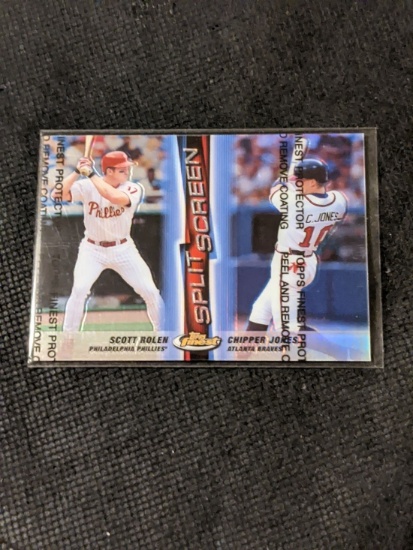 1999 Topps Finest Split Screen Refractor Chipper Jones Scott Rolen HOF  Parallel Insert SP