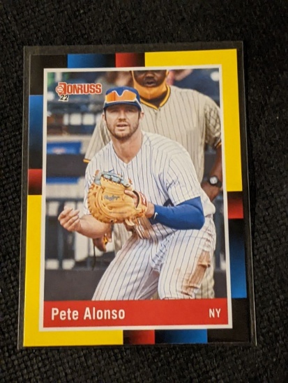 2022 Donruss Baseball Base Retro 1988 #247 Pete Alonso - New York Mets yellow border insert SP