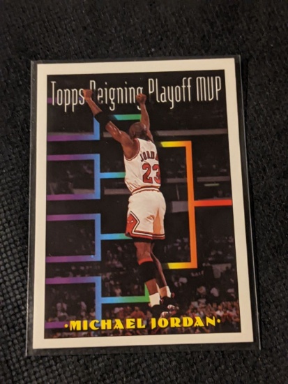 1993-94 Topps Reigning Playoff MVP MICHAEL JORDAN #199, Chicago Bulls, HOF