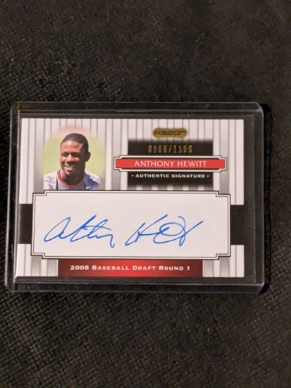 Anthony Hewitt 0966/1199 SP Auto 2008 Razor #124 Authentic signature