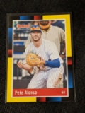 2022 Donruss Baseball Base Retro 1988 #247 Pete Alonso - New York Mets yellow border insert SP
