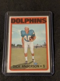 1972 TOPPS #98 DICK ANDERSON MIAMI DOLPHINS SAFETY VINTAGE CARD