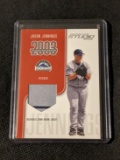 064/300 SP Jason Jennings 2003 Donruss Studio Game Worn Used Jersey Baseball Card
