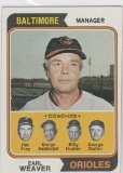 EARL WEAVER AND ORIOLES COACHING STAFF 1974 TOPPS #306