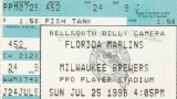 1 FLORIDA MARLINS TICKET STUB VS THE MILWAUKEE BREWERS FROM JULY 25, 1999.