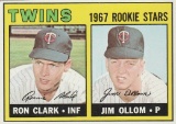 RON CLARK/JIM OLLOM 1967 TOPPS, TWINS ROOKIE STARS #137