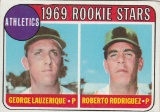 A'S 1969 ROOKIES STAG.LAUZERIQUE/R.RODRIGUEZ 1969 TOPPS, ROOKIE STARS #358